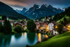 das Dorf von Schweiz. KI-generiert foto