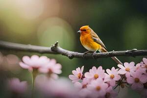 Foto Hintergrund das Vogel, Blumen, Frühling, das Sonne, das Vogel, das Vogel, Die. KI-generiert
