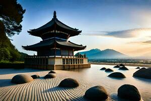 das Tempel von das Buddha im Lijiang, China. KI-generiert foto