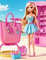 Barbie Shopaholic Sommer- ai generativ foto