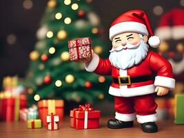 Santa claus mit Geschenk Geschenk Box - - generiert Bild foto