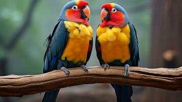 Foto von herzzerreißend zwei Tukane mit ein Betonung auf Ausdruck von Liebe. generativ ai