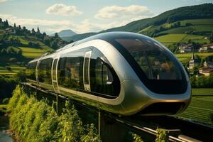 magnetisch Levitation Zug im traditionell Landschaft foto