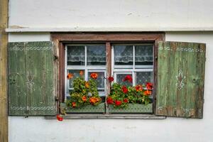 immer noch Leben im das wunderbar alt Bauern Dorf im Deutschland foto