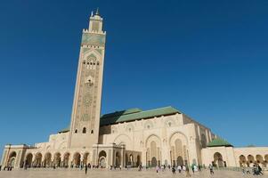 voll Länge Fotografie von Hassan ii Moschee im Casablanca, Marokko foto