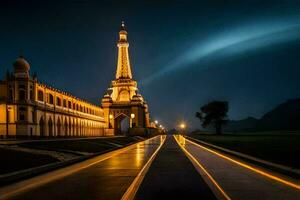 das Eiffel Turm beim Nacht. KI-generiert foto