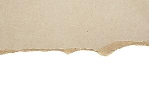 grau zerrissen Papier zerrissen Kanten Streifen isoliert auf Weiß Hintergrund foto