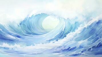 abstrakt Aquarell Welle ein frisch und heiter Sommer- Konzept Hintergrund. ai generiert foto