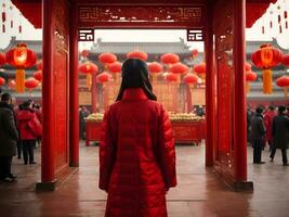 Chinesisch Laternen im das Chinesisch Tempel foto