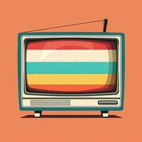 Nein Signal Fernseher Illustration. retro bunt Bild generativ ai foto