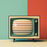 Nein Signal Fernseher Illustration. retro bunt Bild generativ ai foto