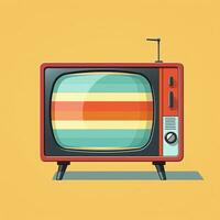 Nein Signal Fernseher Illustration. retro bunt Bild generativ ai foto