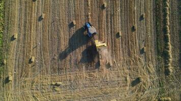 Ernte Zeit Landwirtschaft Antenne Drohne foto