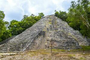 coba Maya Ruinen nohoch mul Pyramide im tropisch Urwald Mexiko. foto