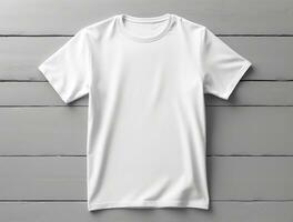 Fachmann leer T-Shirt Foto ai generiert