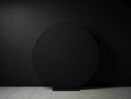 dunkel Mauer Hintergrund zum realistisch Logo Attrappe, Lehrmodell, Simulation ai generiert foto