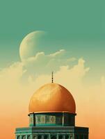 islamisch Ramadan Gruß Karte Design mit islamisch Hintergrund Komposition ai generiert foto