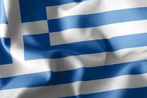 3D-Rendering-Darstellung Nahaufnahme Flagge von Griechenland