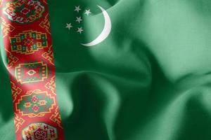 3D-Rendering-Abbildung Flagge von Turkmenistan. foto