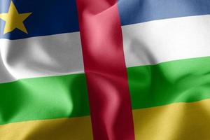 3D-Rendering-Darstellung Nahaufnahme Flagge der Zentralafrikanischen Republik.