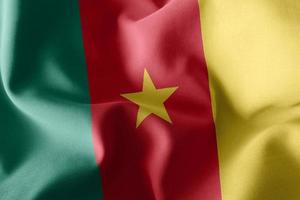 3D-Rendering Illustration Nahaufnahme Flagge von Kamerun foto