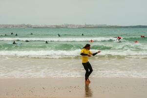 Surfen Schulen im baleal Insel, Portugal foto