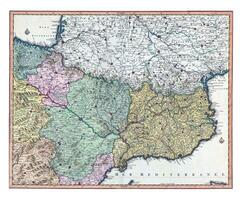 Karte von Katalonien, luggert van anse, 1690 - - 1709 foto