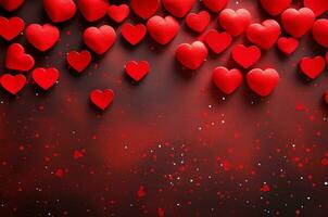 Hintergrund von Herzen zum Valentinstag ist Tag. generativ ai foto