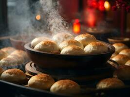 Streaming Chinesisch Brötchen foto