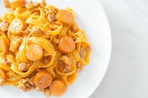 Spaghetti Nudelwurst und Hackfleisch