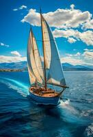 modern Yacht Segeln auf das Meer, Segeln Yacht - - ai generiert Bild foto