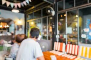 verschwommen Szene im Cafe Kaffee Geschäft bunt foto