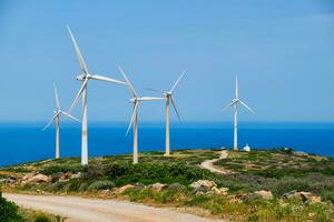 Wind Generator Turbinen. Kreta Insel, Griechenland foto