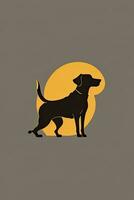 ai generiert Silhouette von ein Hund auf ein grau Hintergrund. Vektor Illustration. foto