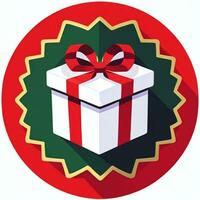 ai generiert Weihnachten Geschenk Geschenk Clip Kunst Symbol Aufkleber Dekoration einfach Hintergrund foto