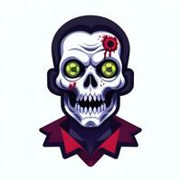 ai generiert Zombie Untote Porträt Benutzerbild Clip Kunst Spieler Symbol Aufkleber Dekoration einfach Hintergrund foto