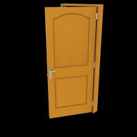 Orange Tür unversiegelt Tür auf isoliert Weiß Oberfläche foto