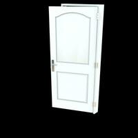Weiß Tür freigeschaltet Passage auf rein Weiß isoliert Segeltuch foto
