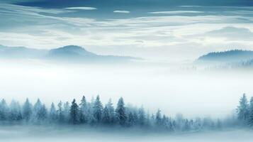 Umgebung Natur Blau neblig neblig ai generiert foto