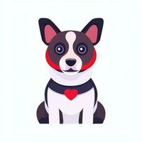 ai generiert süß Hund Benutzerbild Symbol Clip Kunst Aufkleber Dekoration einfach Hintergrund foto