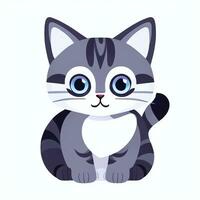 ai generiert süß Katze Benutzerbild Symbol Clip Kunst Aufkleber Dekoration einfach Hintergrund foto