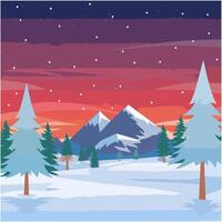 ai generiert saisonal Winter Landschaft Illustration Vektor. foto