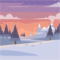 ai generiert saisonal Winter Landschaft Illustration Vektor. foto