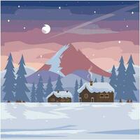 ai generiert saisonal Winter Landschaft Illustration Vektor. foto