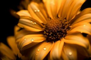 ai generiert Nahansicht Bild von ein Gelb Blume. generativ ai. foto