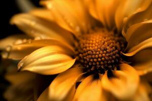 ai generiert Nahansicht Bild von ein Gelb Blume. generativ ai. foto