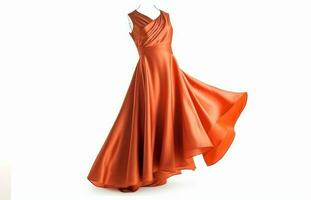 ai generativ Orange Kleid isoliert auf Weiß Hintergrund Exemplar, Kleid spotten oben foto