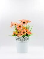 Plastik Blume im Vase foto