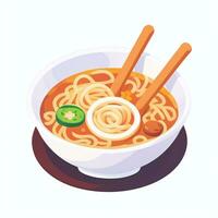 ai generiert Ramen Nudel Porträt Benutzerbild Clip Kunst Spieler Symbol Aufkleber Dekoration einfach Hintergrund foto