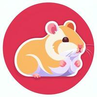 ai generiert süß Hamster Porträt Benutzerbild Clip Kunst Spieler Symbol Aufkleber Dekoration einfach Hintergrund foto